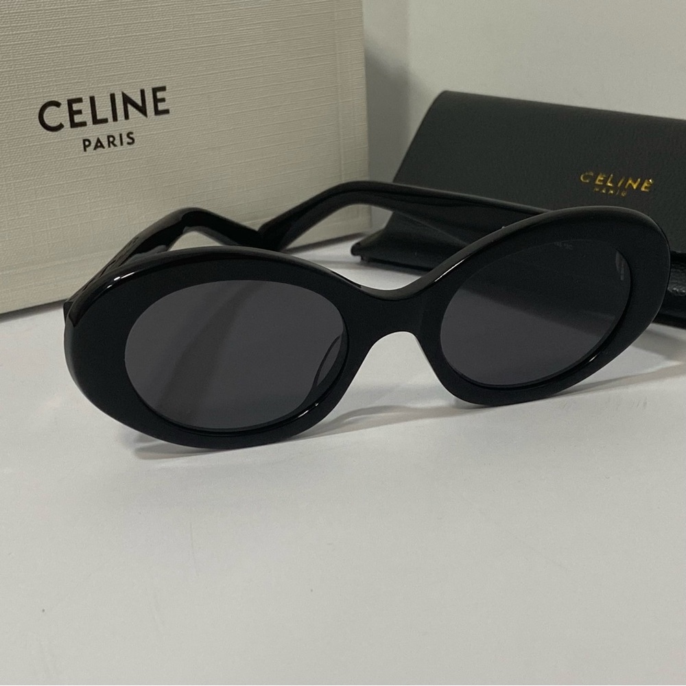 Celine Black Oval Sunglasses